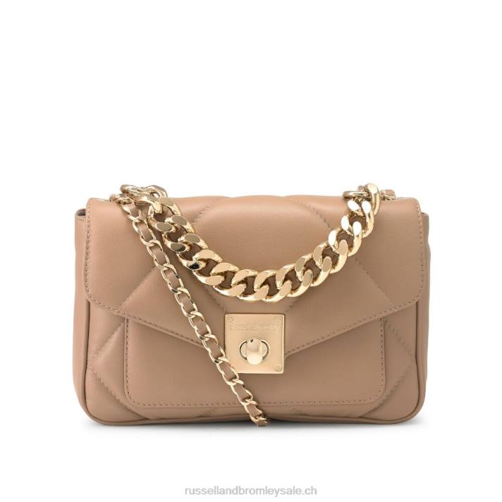 beige 8BN6674Russell And Bromley mini sac à bandoulière mi-long matelassé