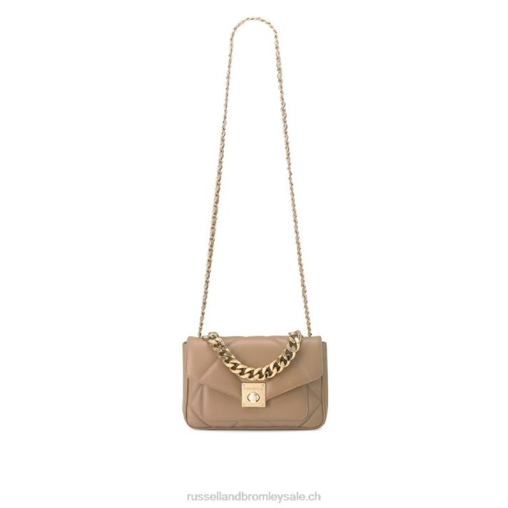 beige 8BN6674Russell And Bromley mini sac à bandoulière mi-long matelassé