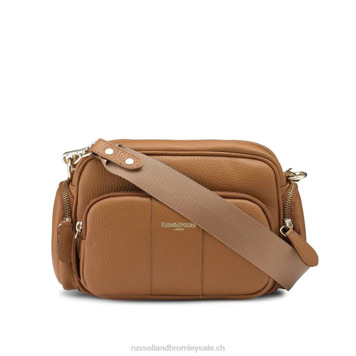 brun 8BN6716Russell And Bromley sac à bandoulière à poches multiples