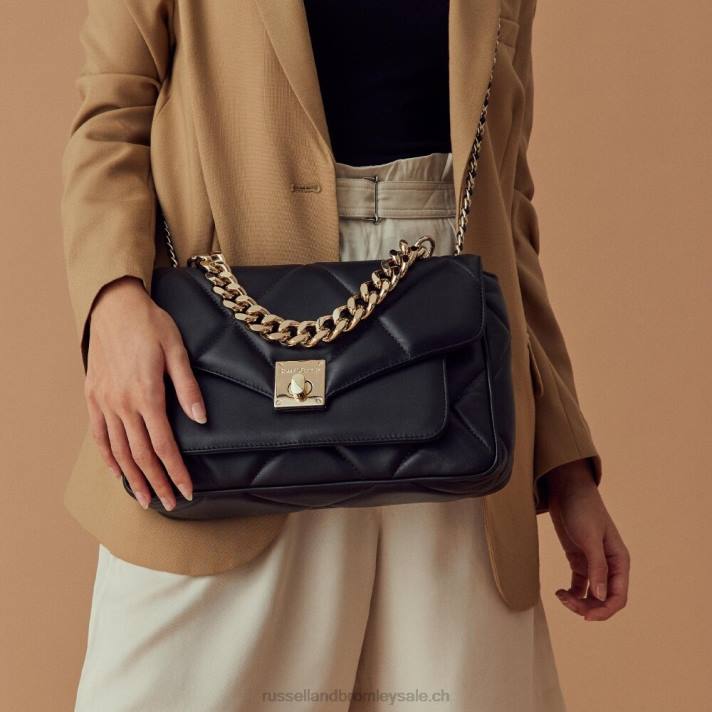 noir 8BN6714Russell And Bromley sac à bandoulière matelassé doux quiltpuff