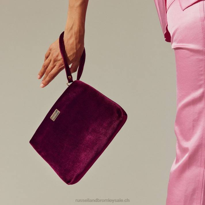 rouge 8BN6780Russell And Bromley pochette zippée sur le dessus