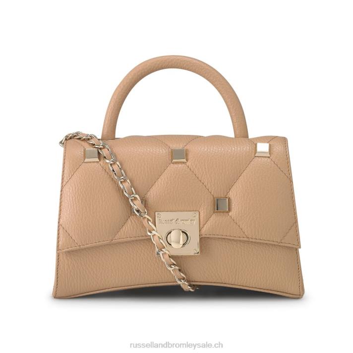 beige 8BN6747Russell And Bromley épaule à rabat clouté rockonrocks