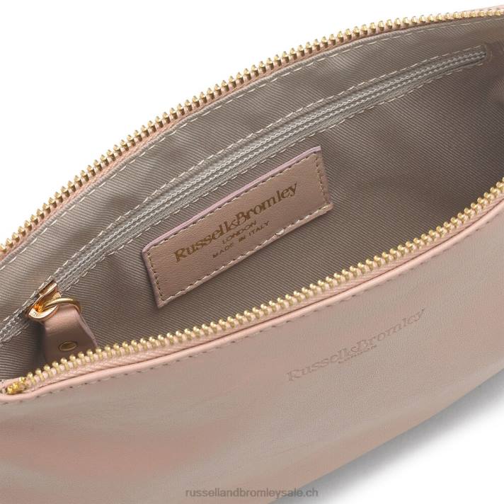 beige 8BN6765Russell And Bromley pochette zippée à l\'épaule avec chaîne on point