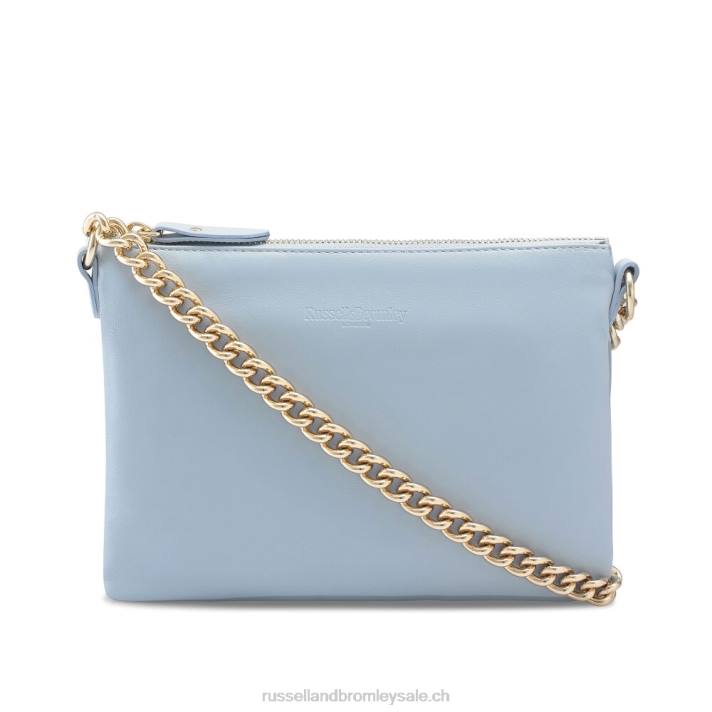 bleu 8BN6772Russell And Bromley pochette zippée à l'épaule avec chaîne on point