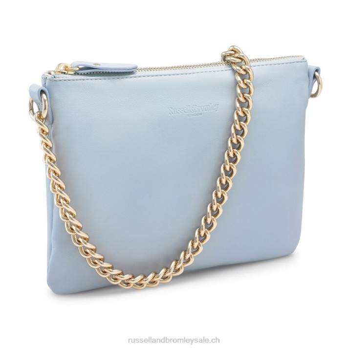 bleu 8BN6772Russell And Bromley pochette zippée à l\'épaule avec chaîne on point