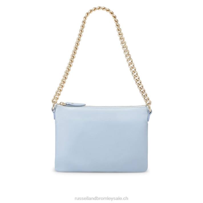 bleu 8BN6772Russell And Bromley pochette zippée à l\'épaule avec chaîne on point