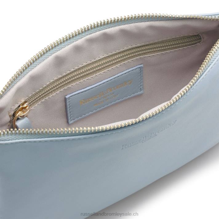 bleu 8BN6772Russell And Bromley pochette zippée à l\'épaule avec chaîne on point