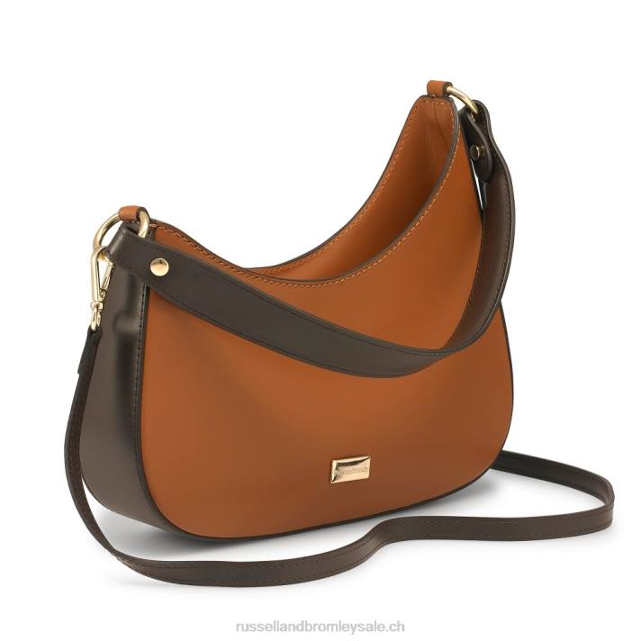 bronzer 8BN6672 femmes Russell And Bromley sac porté épaule asymétrique