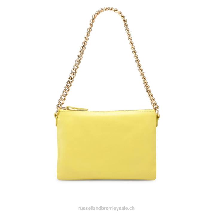 jaune 8BN6775Russell And Bromley pochette zippée à l\'épaule avec chaîne on point