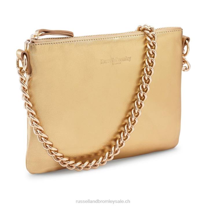 or 8BN6764Russell And Bromley pochette zippée à l\'épaule avec chaîne on point