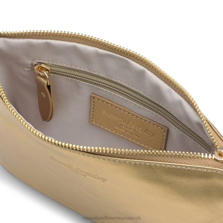 or 8BN6764Russell And Bromley pochette zippée à l\'épaule avec chaîne on point