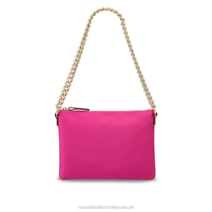rose 8BN6763Russell And Bromley pochette zippée à l\'épaule avec chaîne on point