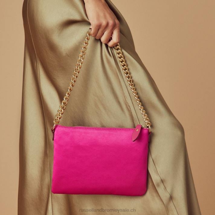 rose 8BN6763Russell And Bromley pochette zippée à l\'épaule avec chaîne on point