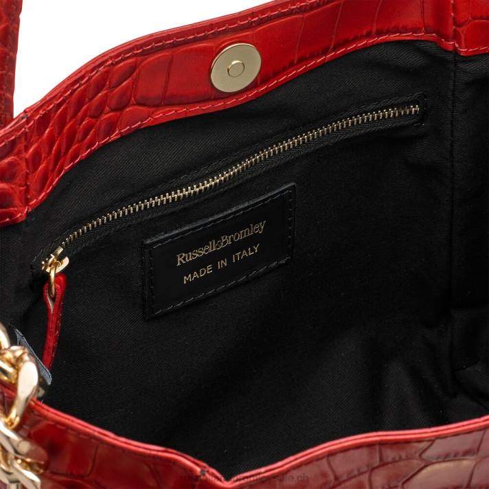 rouge 8BN6702 femmes Russell And Bromley icon mini mini sac à main à chaîne
