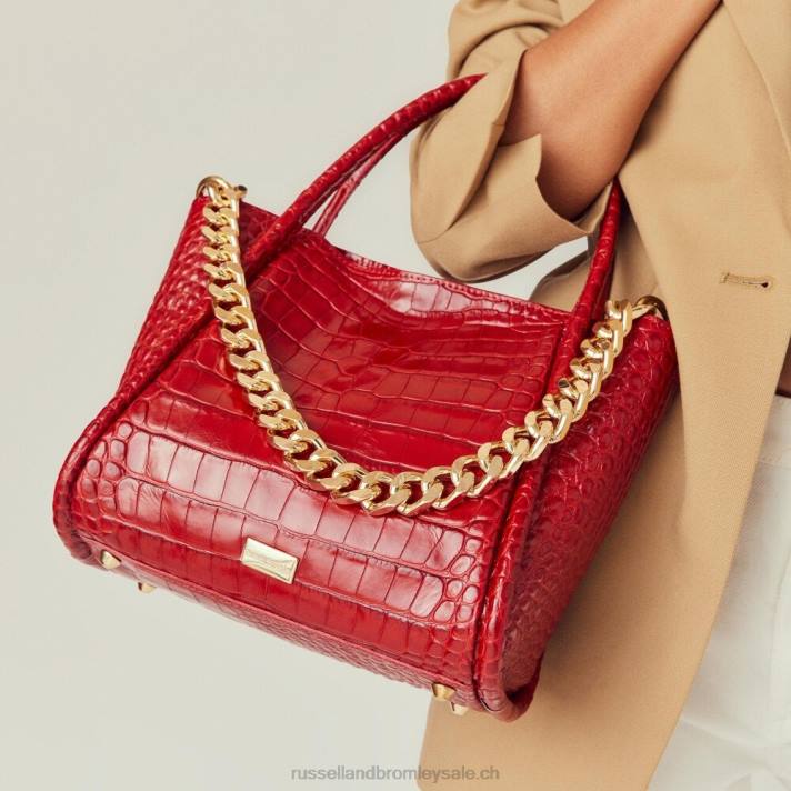 rouge 8BN6702 femmes Russell And Bromley icon mini mini sac à main à chaîne