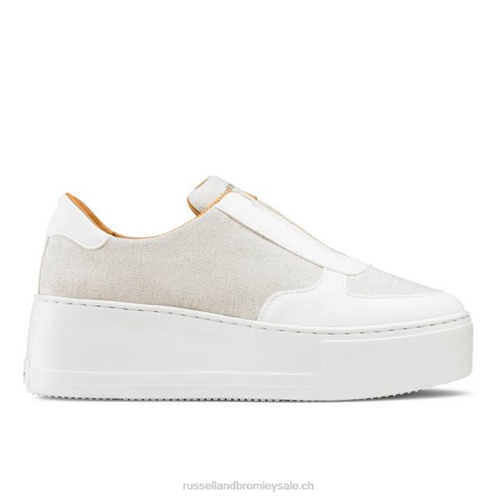 Ivoire 8BN617 femmes Russell And Bromley baskets park ave eco à plateforme