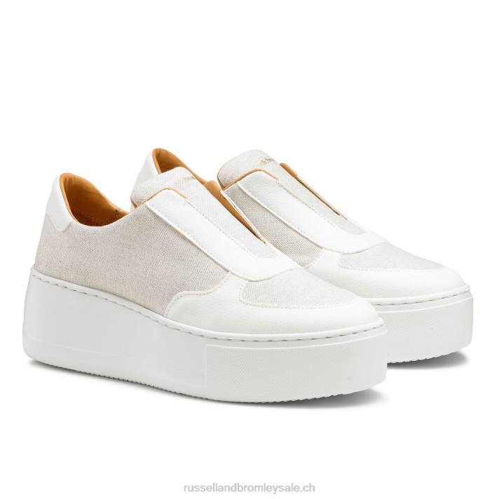 Ivoire 8BN617 femmes Russell And Bromley baskets park ave eco à plateforme