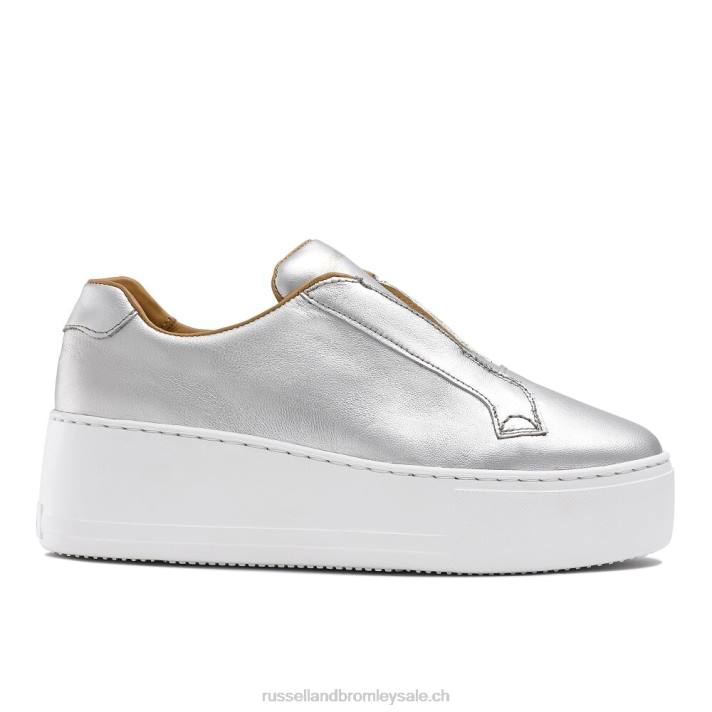 argent 8BN616 femmes Russell And Bromley baskets sans lacets Park Up