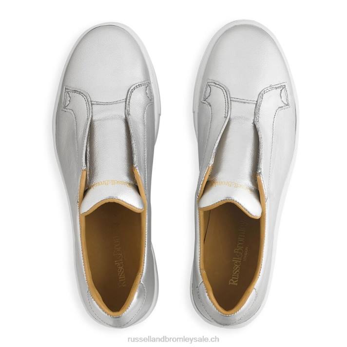 argent 8BN616 femmes Russell And Bromley baskets sans lacets Park Up