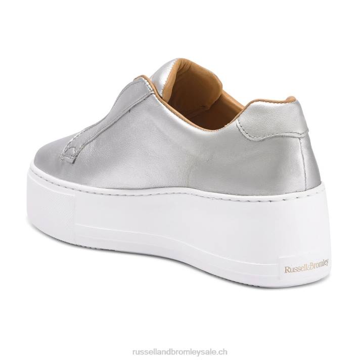 argent 8BN616 femmes Russell And Bromley baskets sans lacets Park Up