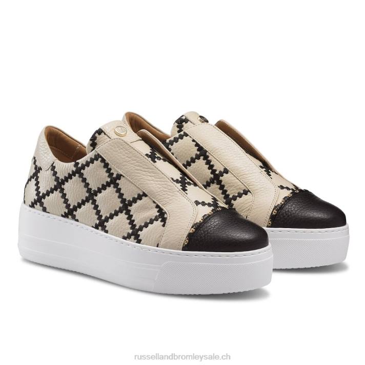 beige 8BN629 femmes Russell And Bromley baskets sans lacets seawalk