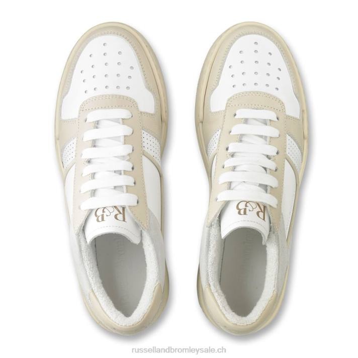 beige 8BN677 femmes Russell And Bromley sneaker League à perforations