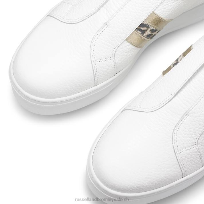 blanc 8BN611 femmes Russell And Bromley baskets à plateforme rayée