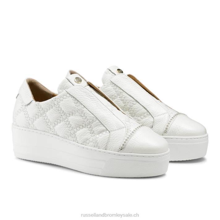 blanc 8BN614 femmes Russell And Bromley baskets sans lacets seawalk