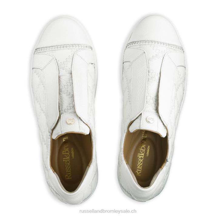 blanc 8BN614 femmes Russell And Bromley baskets sans lacets seawalk