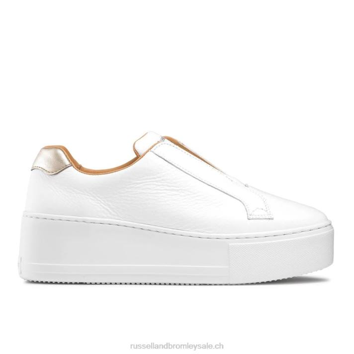 blanc 8BN61 femmes Russell And Bromley baskets sans lacets Park Up