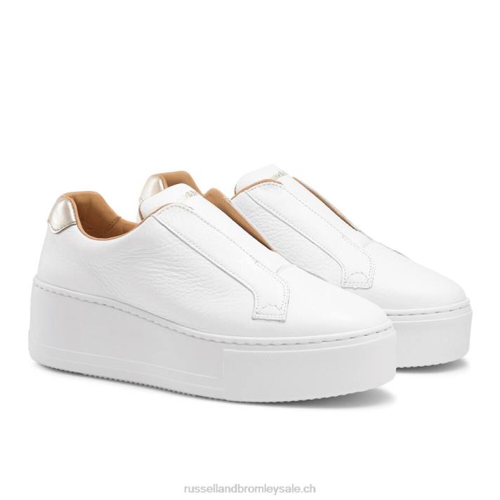 blanc 8BN61 femmes Russell And Bromley baskets sans lacets Park Up