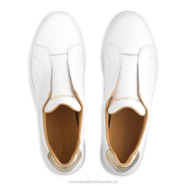 blanc 8BN61 femmes Russell And Bromley baskets sans lacets Park Up