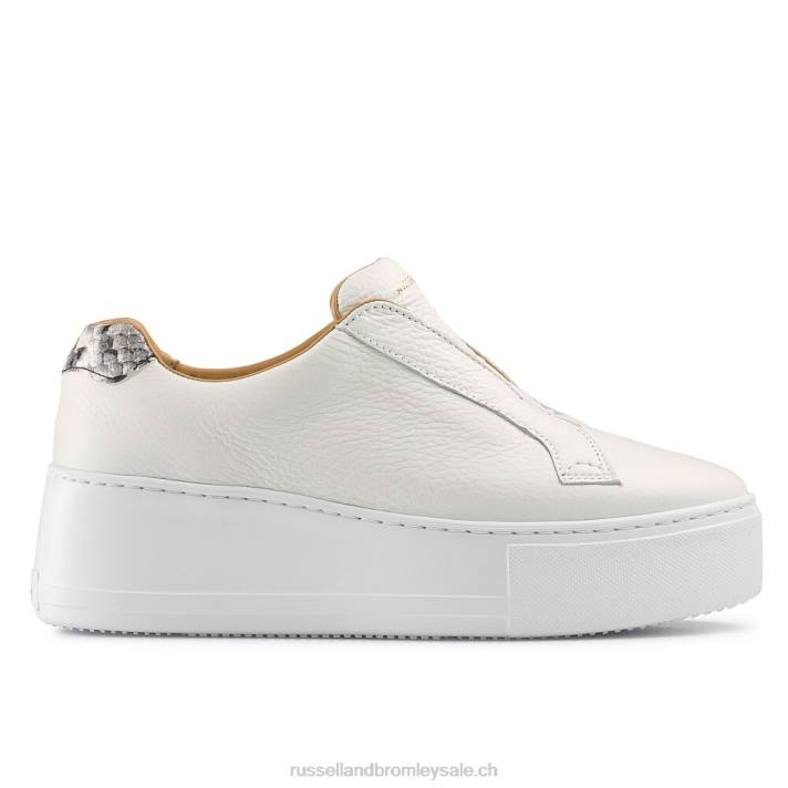 blanc 8BN62 femmes Russell And Bromley baskets sans lacets Park Up