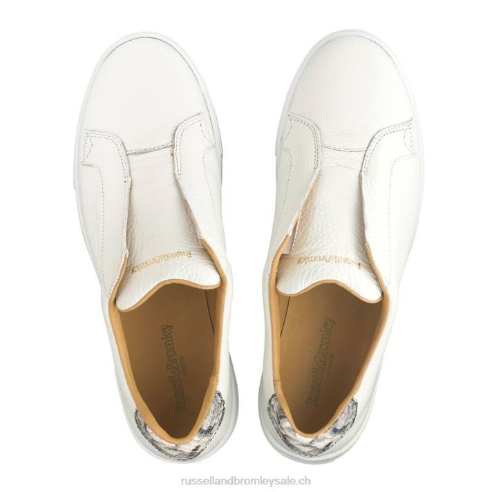 blanc 8BN62 femmes Russell And Bromley baskets sans lacets Park Up
