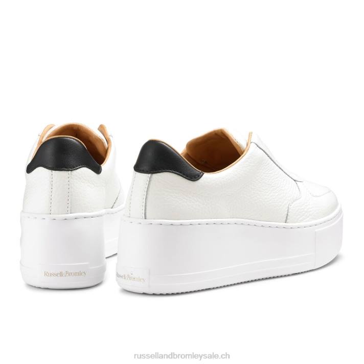 blanc 8BN633 femmes Russell And Bromley baskets park ave à plateforme sans lacets