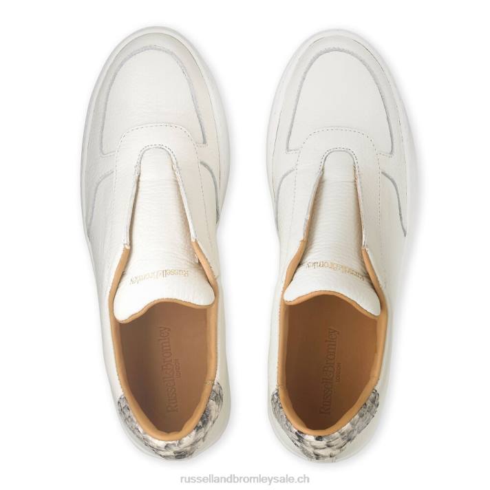 blanc 8BN634 femmes Russell And Bromley sneaker sans lacets cinquième ave