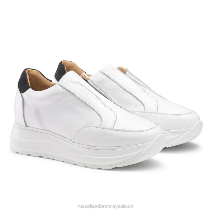 blanc 8BN639 femmes Russell And Bromley accélérer le coureur sans lacets