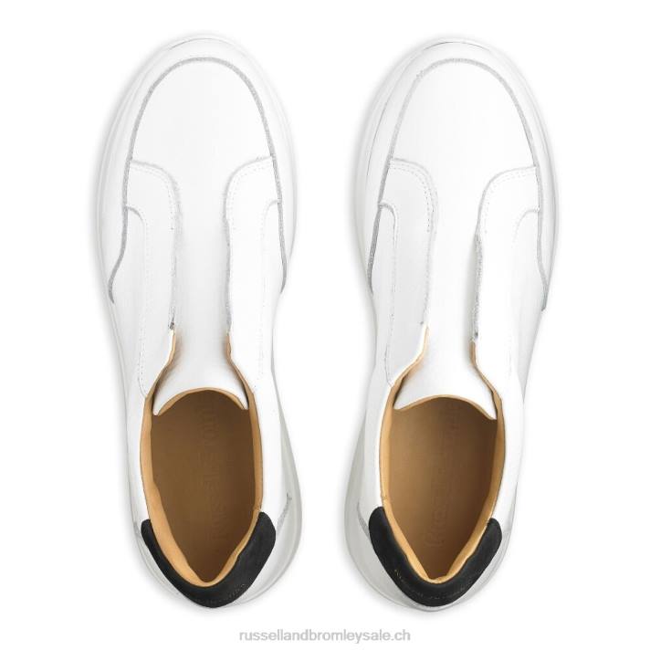 blanc 8BN639 femmes Russell And Bromley accélérer le coureur sans lacets