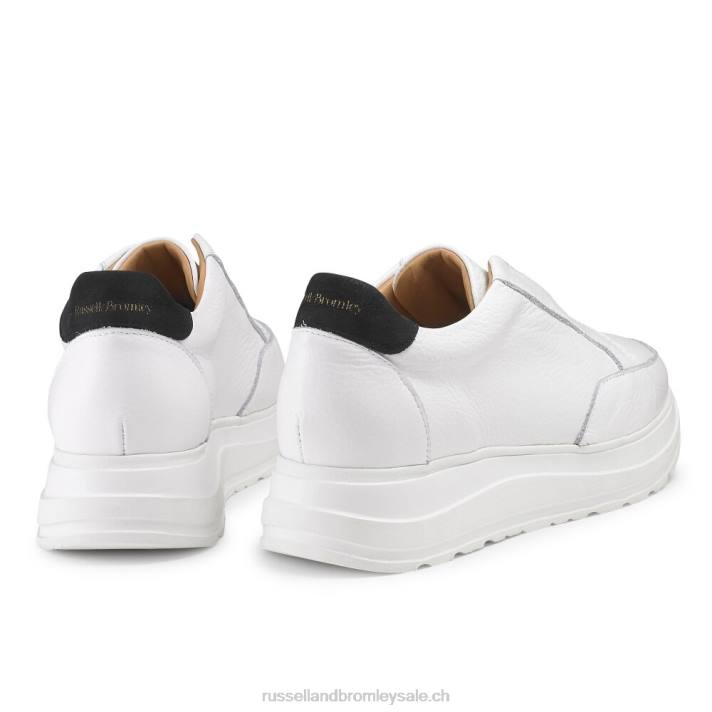 blanc 8BN639 femmes Russell And Bromley accélérer le coureur sans lacets