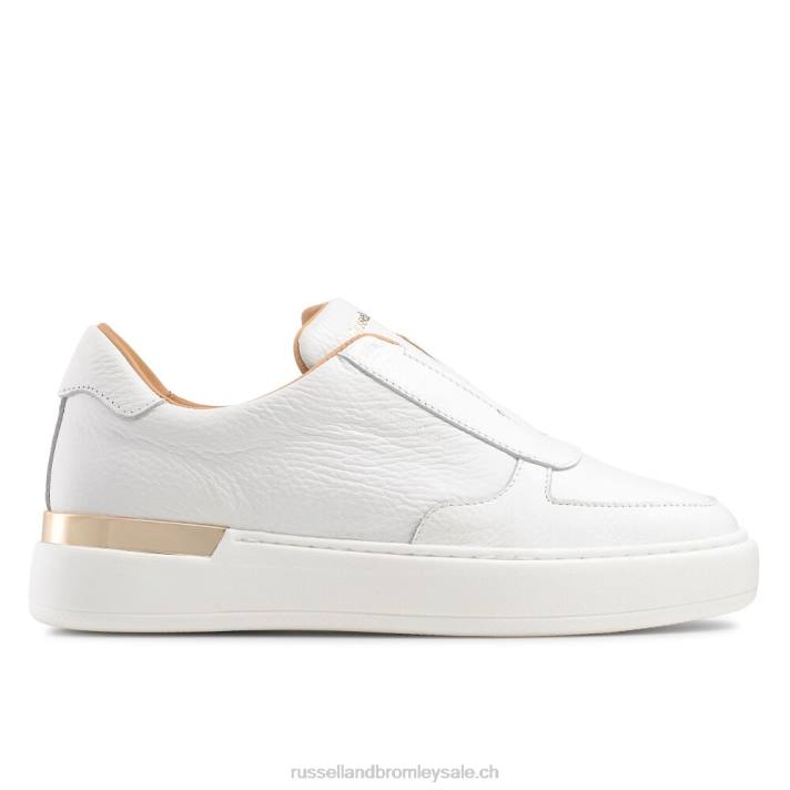 blanc 8BN643 femmes Russell And Bromley baskets sans lacets gold rush