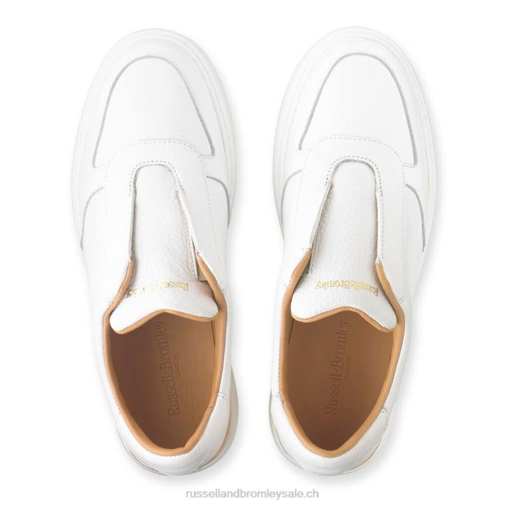 blanc 8BN643 femmes Russell And Bromley baskets sans lacets gold rush