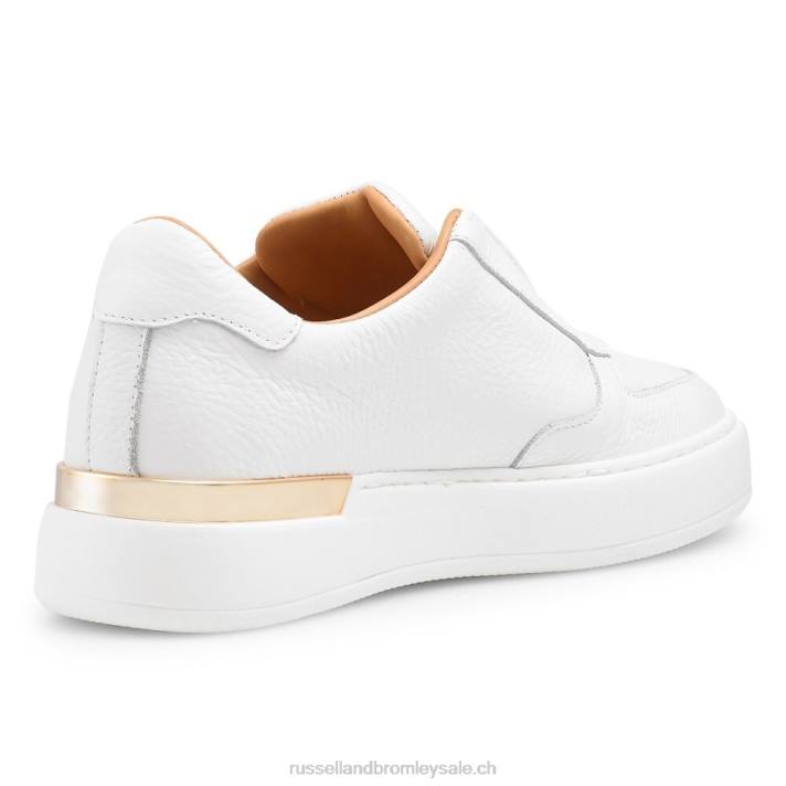 blanc 8BN643 femmes Russell And Bromley baskets sans lacets gold rush