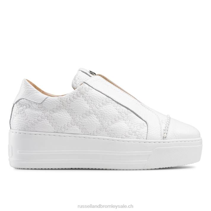 blanc 8BN644 femmes Russell And Bromley baskets sans lacets seawalk