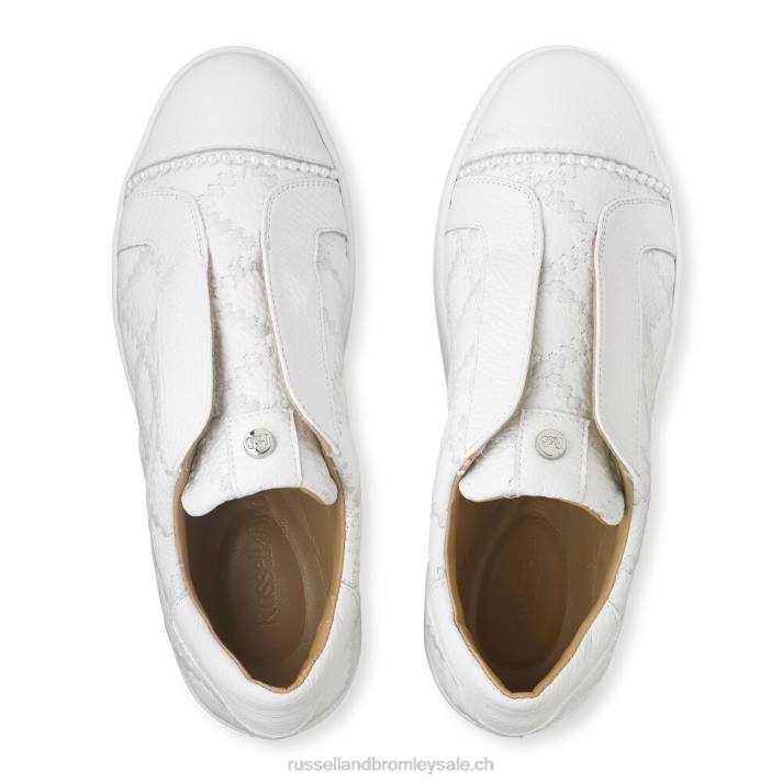 blanc 8BN644 femmes Russell And Bromley baskets sans lacets seawalk