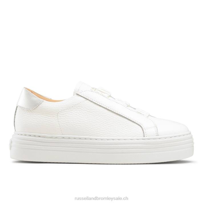 blanc 8BN646 femmes Russell And Bromley baskets à plateforme sirius