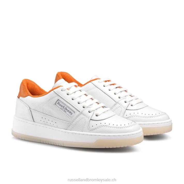 blanc 8BN652 femmes Russell And Bromley semelle contrastante rétro à lacets