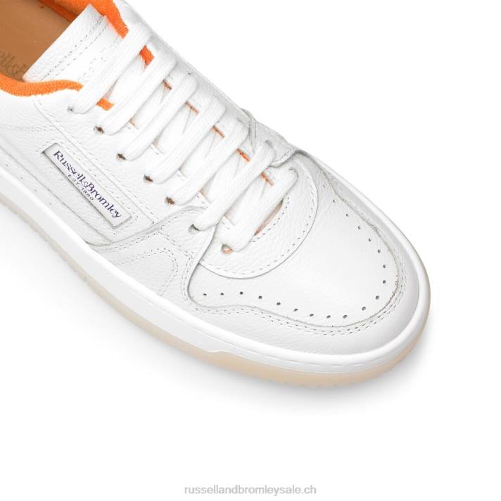blanc 8BN652 femmes Russell And Bromley semelle contrastante rétro à lacets