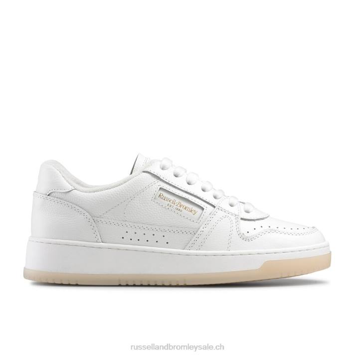 blanc 8BN653 femmes Russell And Bromley semelle contrastante rétro à lacets