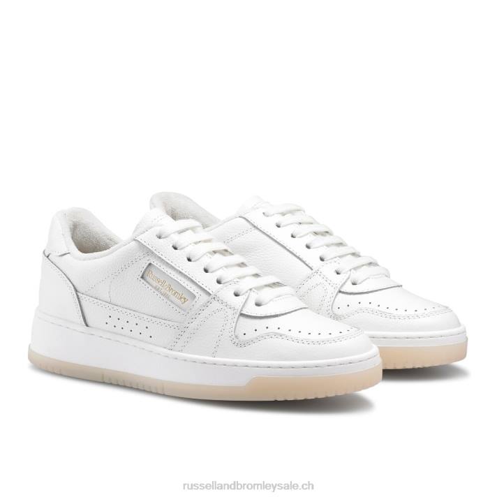 blanc 8BN653 femmes Russell And Bromley semelle contrastante rétro à lacets