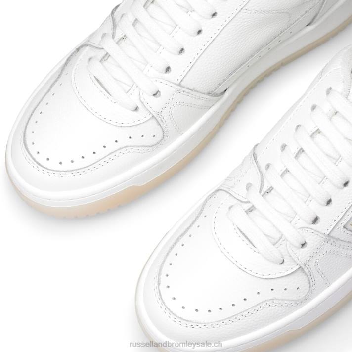 blanc 8BN653 femmes Russell And Bromley semelle contrastante rétro à lacets